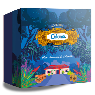 Rhum Colombie Coloma 8ans 40% 70cl Coffret 2 Verres